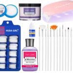 HUDA GIRL 21-in-1 Nail Extension Kit: Monomer, Decorations, Remover Wipes, and Brushes (Multicolor) - Fast UK Delivery