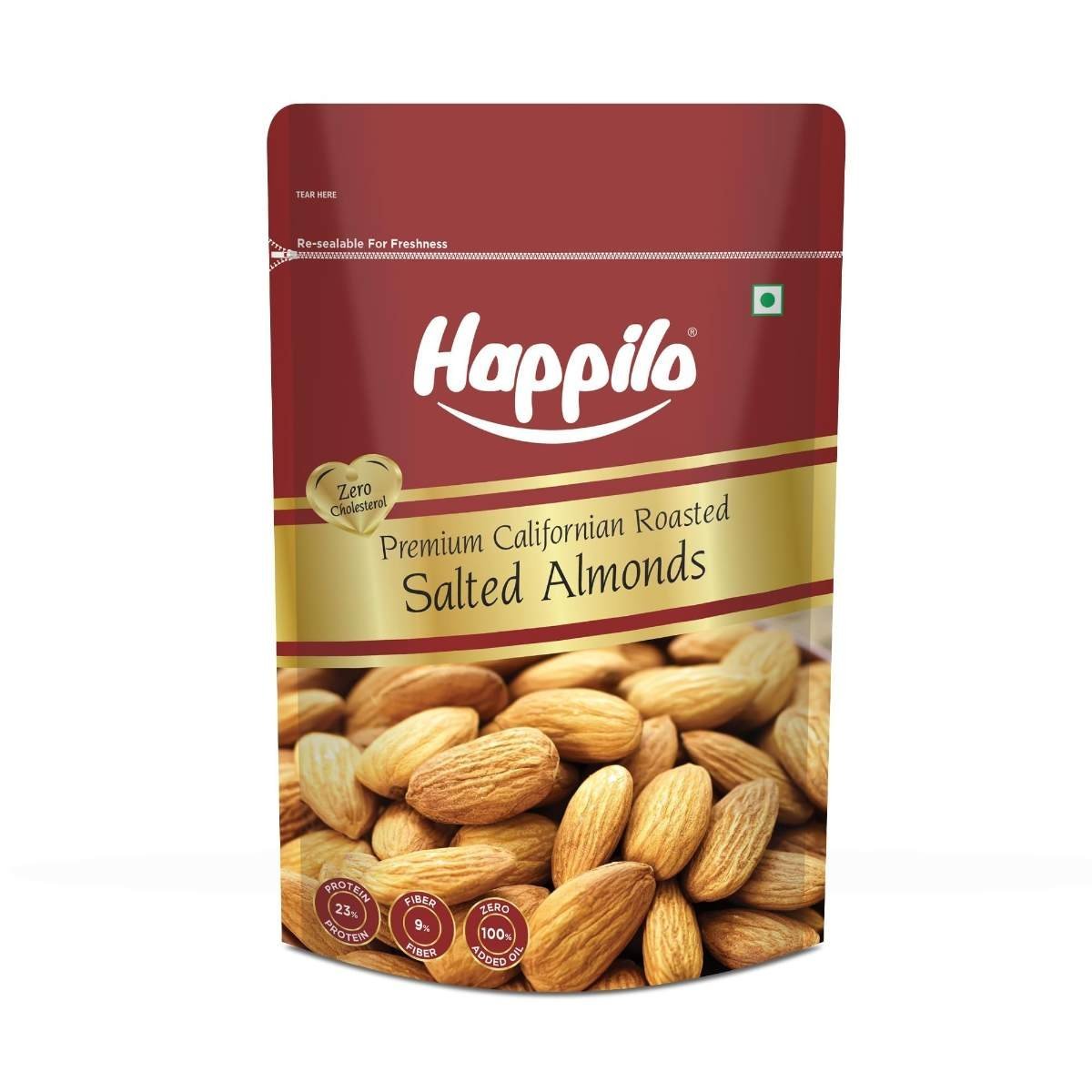 uk71LuDrq70oL-1-1.jpg Happilo Premium Californian Almonds Roasted & Salted 200 g | Badam Dry Fruit | High Protein Snack & Super Healthy Crunchy Nuts | Vitamins & Minerals Rich | Freshly Roasted and Lightly Salted - Fast UK Delivery - Image 1
