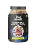 True Elements Whole Oatmeal 1kg | Overnight Oats | Breakfast Food | Healthy Diet | Oatmeal for breakfast | Oats with Chia Seeds, dryfruits and nuts | No added refined sugar | 68% Rolled Oats, Chikoo, Banana, Fig, Strawberry, Apple | 9.8g Protein - Fast UK Delivery
