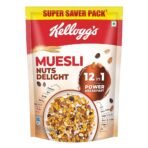 Kellogg's Muesli Nuts Delight 750G | 12-In-1 Power Breakfast | India'S No 1 Muesli | Multigrain Breakfast Cereal - Fast UK Delivery