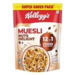 Kellogg's Muesli Nuts Delight 750G | 12-In-1 Power Breakfast | India'S No 1 Muesli | Multigrain Breakfast Cereal - Fast UK Delivery