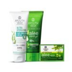 Ayouthveda Aloe Vera Bathing Soap 125g & Aloe Vera Gel 150g & Ultra Hydrating Face Emulsion Cream 60g Combo for Face, Body, Hair, Hydrates Skin without Feeling Greasy, Neem, Tulsi, Even Skin Tones - Fast UK Delivery