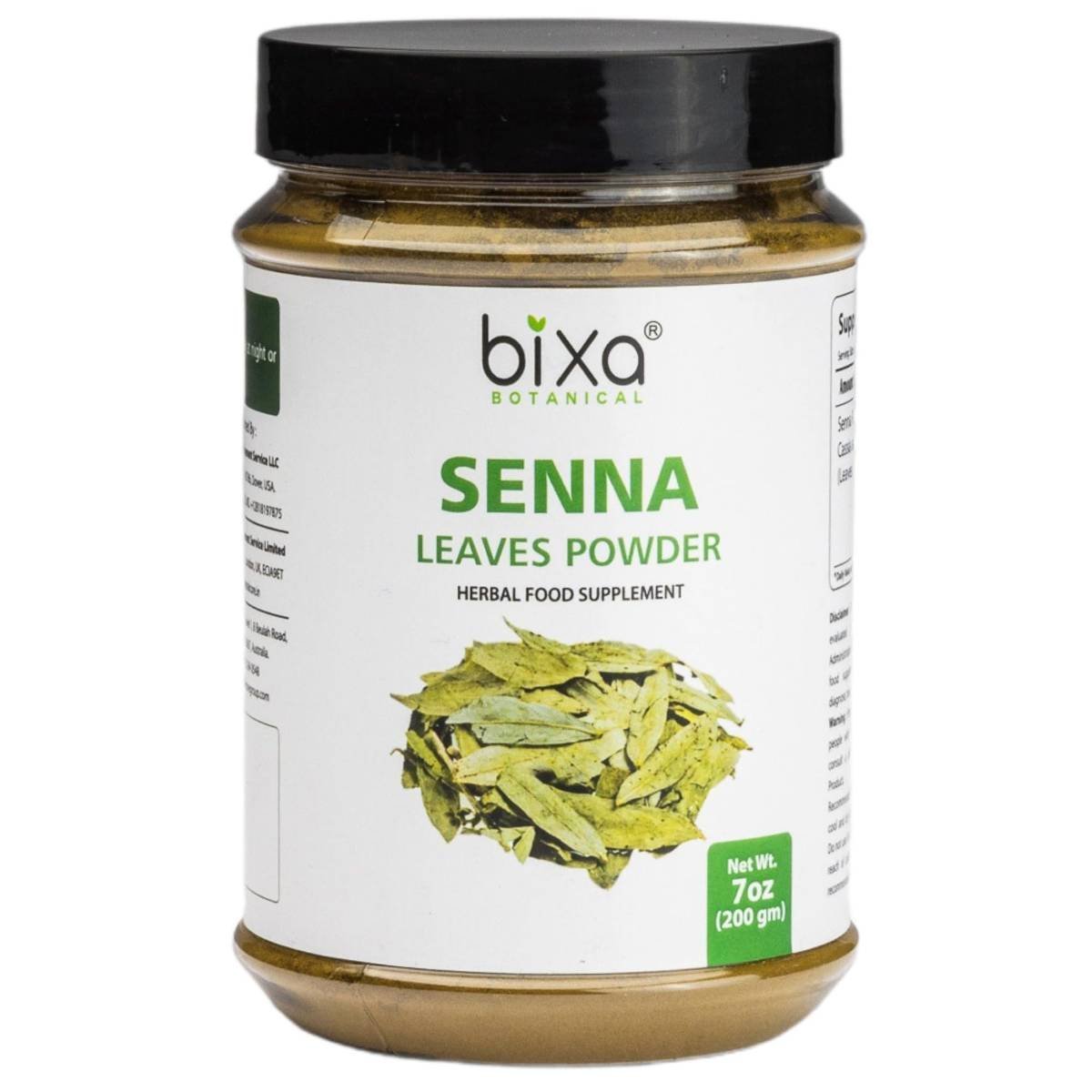 uk71NRi49CsZL-1-1.jpg Bixa Botanical Senna Leaves Powder (200g) (Cassia Angustifolia), Natural Herbal Laxative, Ayurvedic Herbal Supplement To Support Digestive Function - Image 1