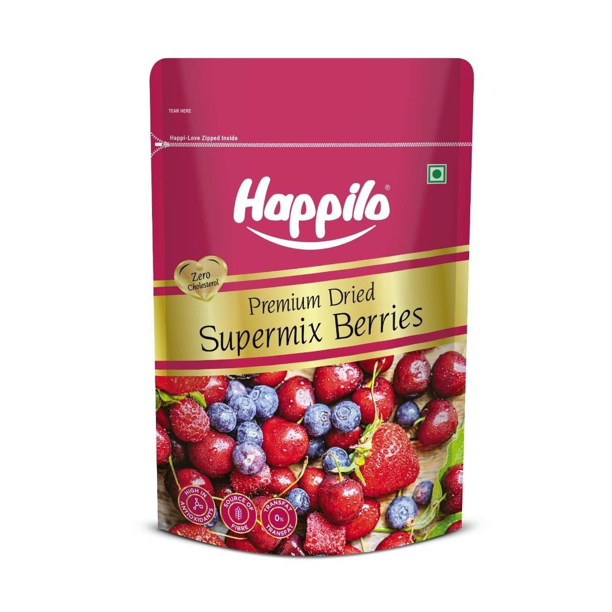uk71NjCs4nPcL-1-1.jpg Happilo Premium International Super Mix Berries, 200g - Fast UK Delivery - Image 1