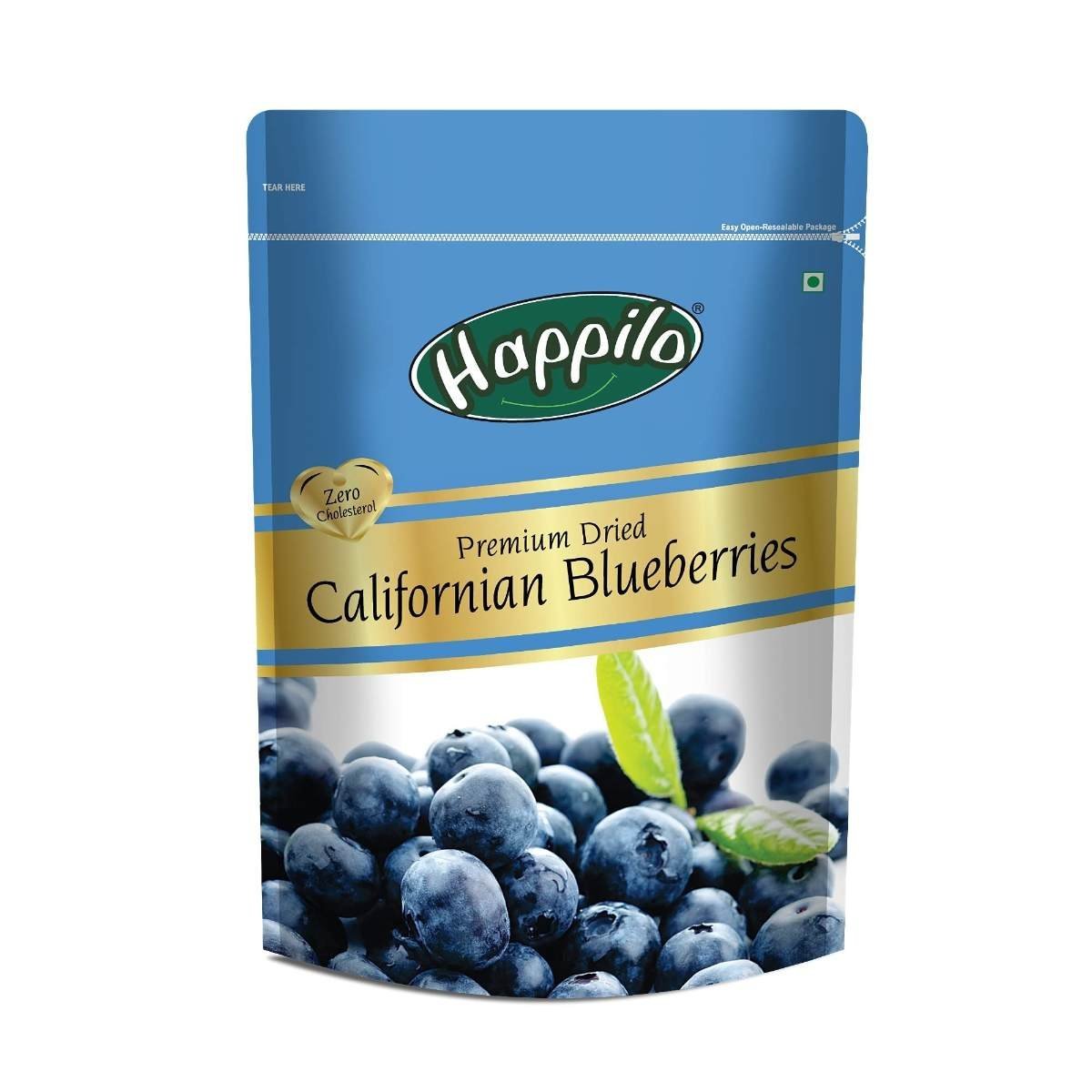 uk71O2roqHrcL-1-1.jpg Happilo Premium Dried Californian Blueberries 150 g (Pack of 1) | Rich in Calcium and Vitamin K | Non-GMO & No Preservatives | Ideal For Snacking - Fast UK Delivery - Image 1