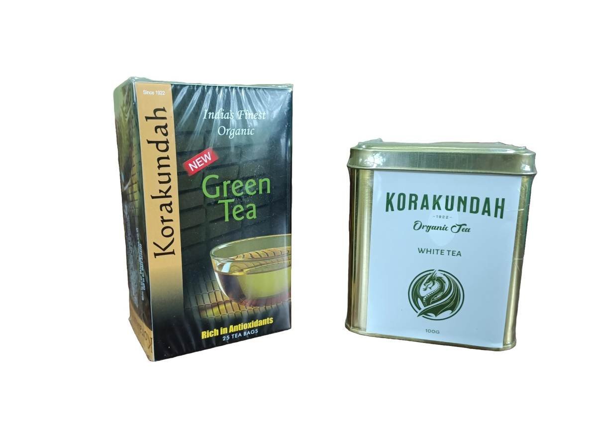 uk71O9t9iLSNL-1.jpg Korakundah Green Tea Dip Tea 50g | KORAKUNDAH Organic White Tea 100 g | Pack of 2 | Total 150 g | India's Finest Chamraj Nilgiri Tea - Fast UK Delivery - Image 1