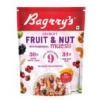Bagrry's Crunchy Muesli With 30% Fruit & Nut Cranberries 375gm Pouch |34% Fibre Rich Oats|No Sugar infused Fruits|Real Fruits|Breakfast Cereal|Protein Rich|Cranberry Muesli - Fast UK Delivery