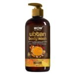 WOW Skin Science Ubtan Body Wash For Tan Removal And Glowing Skin - With Chickpea Flour, Almond, Safron & Turmeric Extract - 500mL - Fast UK Delivery