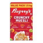 Bagrry's Crunchy Muesli 1.5kg Box| 40% Fibre Rich Oats with Bran | 82% Multi Grains, Almonds, Raisins & Honey | Breakfast Cereal | All Natural Muesli - Fast UK Delivery