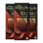 Cadbury Bournville Rich Cocoa 70% Dark Chocolate Bar, 80 g (Pack of 3) - Fast UK Delivery