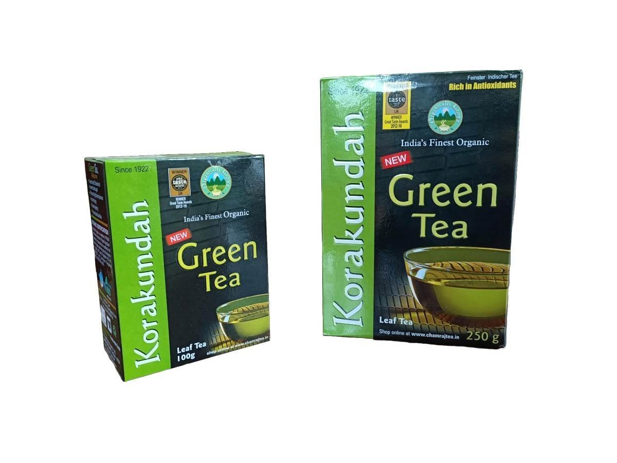 uk71QeHnHYRSL-1.jpg KORAKUNDAH Organic Green Tea 100g | KORAKUNDAH Organic Green Tea 250 g | Pack of 2 | Total 350g | India's Finest Chamraj Nilgiri Tea - Fast UK Delivery - Image 1