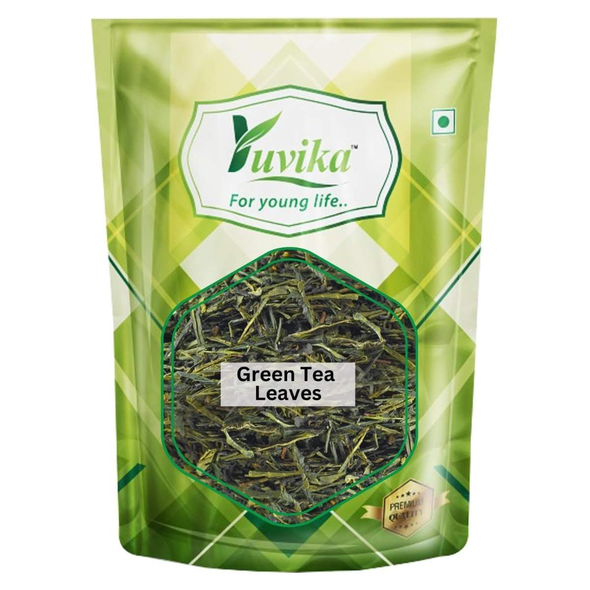 uk71QpGwZlZFL-1.jpg Yuvika Green Tea Leaves -Camellia Sinensis 100 Grams - Fast UK Delivery - Image 1