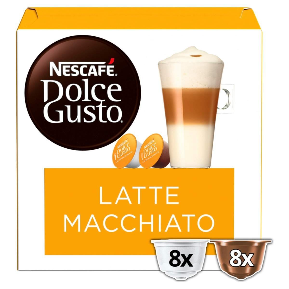 uk71QvRJ4dmL-1.jpg Nescafe Dolce Gusto Latte Macchiato Roast And Ground Coffee And Whole Milk Powder 183.2g (Imported) - Fast UK Delivery - Image 1