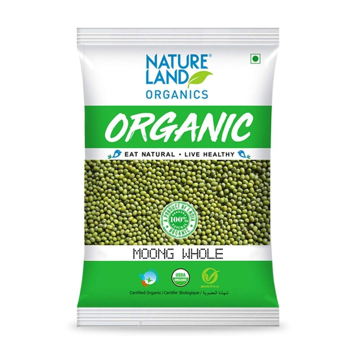 uk71R3SYAnf-L-1.jpg Natureland Organics Moong Sabut/Whole Daal 500 Gm - Organic Healthy Pulses - Fast UK Delivery - Image 1