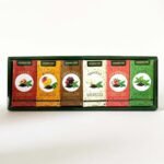 Golden Tips Flavoured Green Teas Gift Box, 6 Flavors - Peach, Mango, Chocolate, Vanilla, Strawberry & Mint (150g- 75 Cups) - Fast UK Delivery
