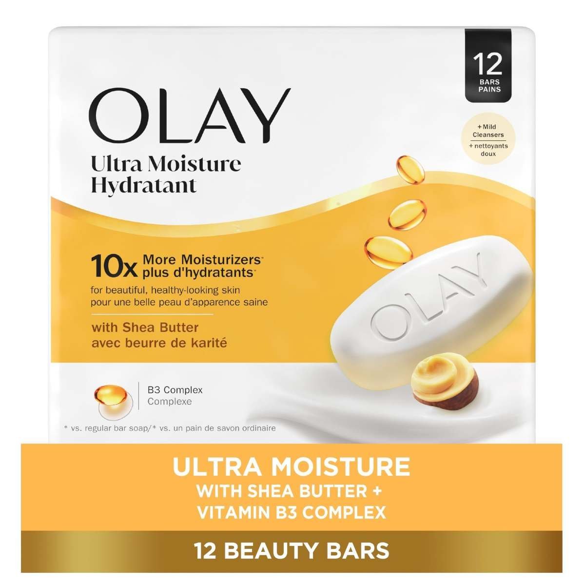 uk71RUUQOt8pL-1-1.jpg Olay Ultra Moisture Beauty Bar with Shea Butter, 6 Count, 3.17 Ounce, Packaging May Vary by Olay - Fast UK Delivery - Image 1