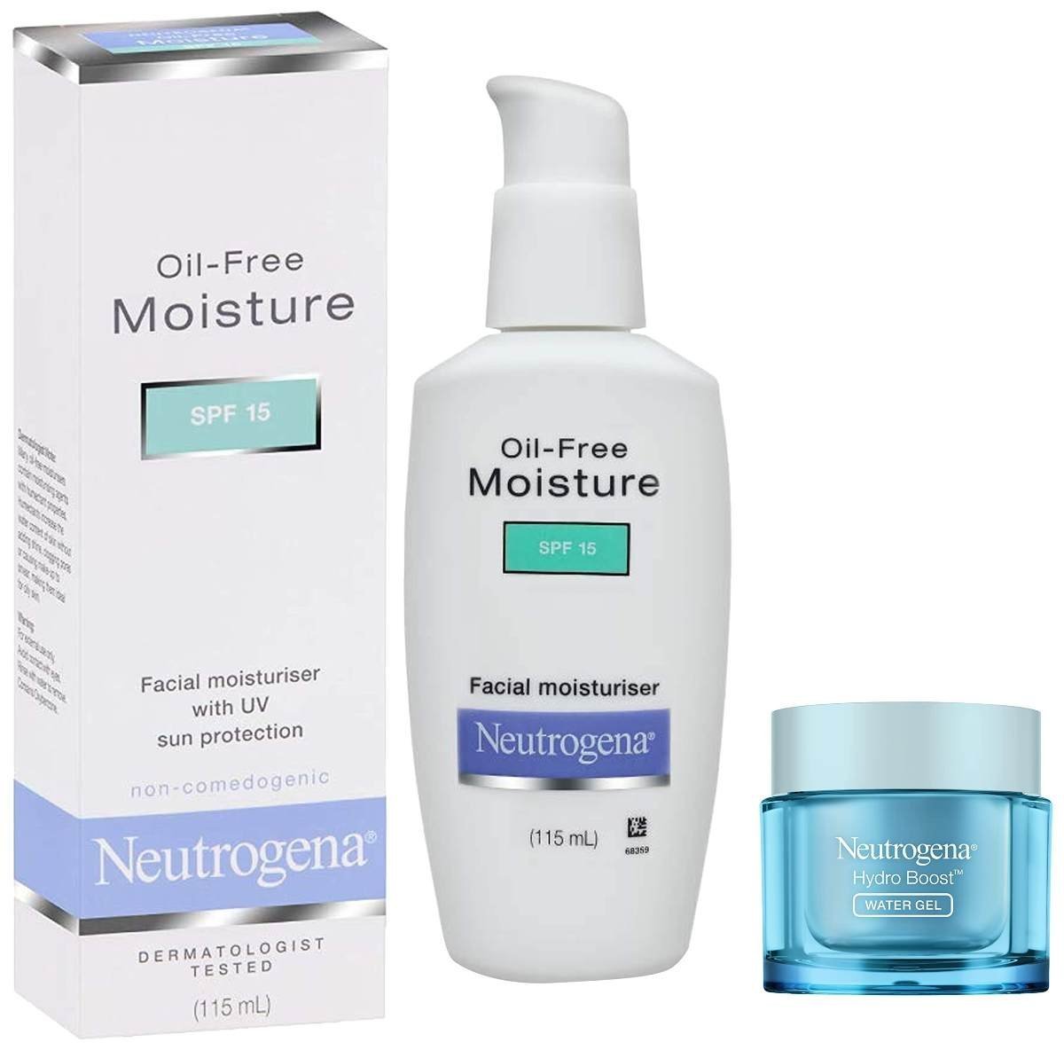 uk71RWkE8mM2L-1-1.jpg Neutrogena Oil Free Face Moisture SPF 15, 115ml & Neutrogena Hydro Boost Hyaluronic Acid Hydrating Water Gel Daily Face Moisturizer, 15 g - Fast UK Delivery - Image 1