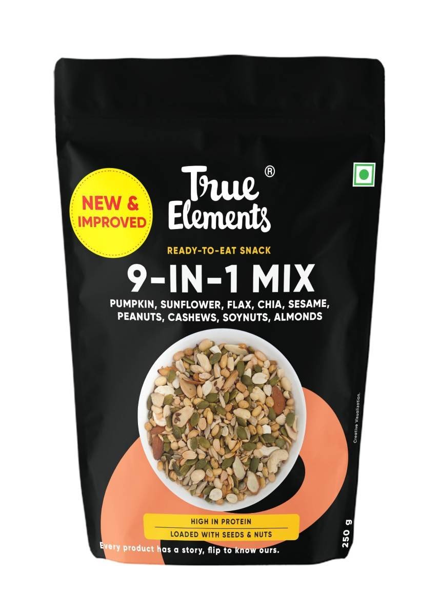 uk71RXLKiREL-1.jpg True Elements Seeds Mix for Eating - 9 in 1 Snack Mix 250g | Nuts and Seeds Mix | Mix Seeds for Eating | Diet Snacks | Healthy Snack | Protein Rich Food - Fast UK Delivery - Image 1