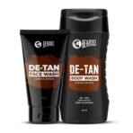Beardo Detan Combo For Men (Set of 2) | Detan Body Wash & Detan Face Wash with Powerful Coffee Extract for Tan Removal | Hydrates & Exfoliates Men's Skin for Oil Control - Fast UK Delivery