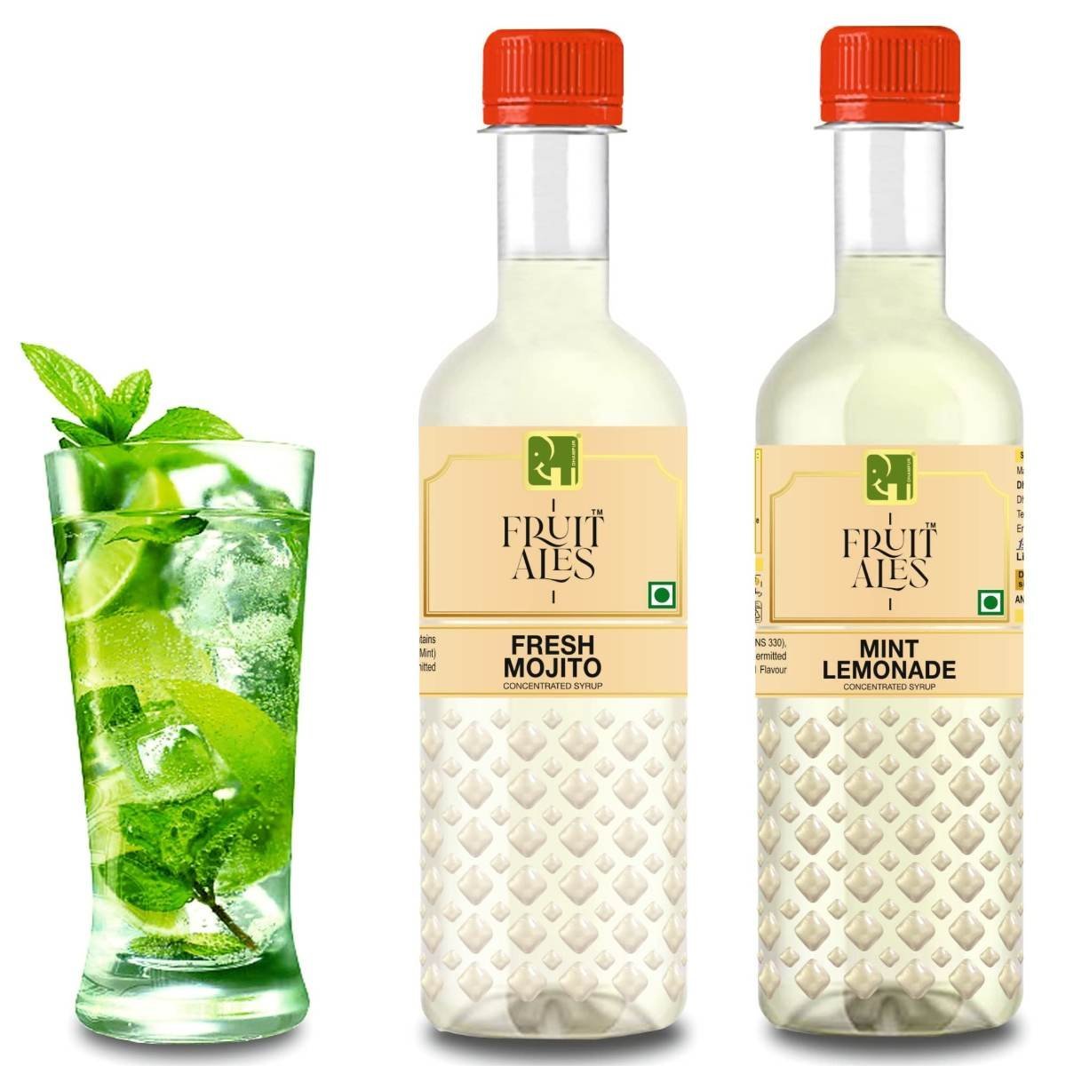 uk71THZcSkHkL.jpg Dhampure Speciality Assorted Mocktail Syrup Mixer - Mint Lemonade & Fresh Mojito Flavouring Syrup - 600Ml (2 X 300Ml) | Makes 12-15 Drinks Per Bottle - Fast UK Delivery - Image 1