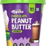 ALPINO Chocolate Peanut Butter Crunch 1kg - Roasted Peanuts, Chocolate Paste, Brown Sugar & Sea Salt - 24g Protein, Gluten Free as Seen on Shark Tank India - Fast UK Delivery