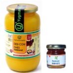 Yugmantra Organic Foods 100% Pure Natural A2 Milk Sahiwal Cow's Grass-Fed Desi Ghee Prepared Curd by Traditional Bilona Padati - in Glass Bottle (1 litre + 55 GMS Tulsi Honey free) - Fast UK Delivery - Image 7