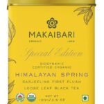 Makaibari Himalayan Spring, Special Edition First Flush Black tea 100 gm Loose Leaf First Flush Black Tea | USDA Organic Certified Darjeeling Black Tea | Single Estate Loose Leaf Tea - Fast UK Delivery