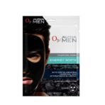 O3+ ALPHA MEN Energy White Charcoal Face Sheet Mask 30g with Charcoal & Hydrating Hyaluronic to Purify & Brighten Skin - Fast UK Delivery