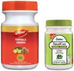 Dabur Triphala Churna Ayurvedic Remedy For Gastro Intestinal Health - 500g & Dabur Nature Care Isabgol Double Action Trifala And Ajwain, Effective Relief From Constipation And Gas - 100 Gm - Fast UK Delivery