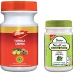 Dabur Triphala Churna Ayurvedic Remedy For Gastro Intestinal Health - 500g & Dabur Nature Care Isabgol Double Action Trifala And Ajwain, Effective Relief From Constipation And Gas - 100 Gm - Fast UK Delivery