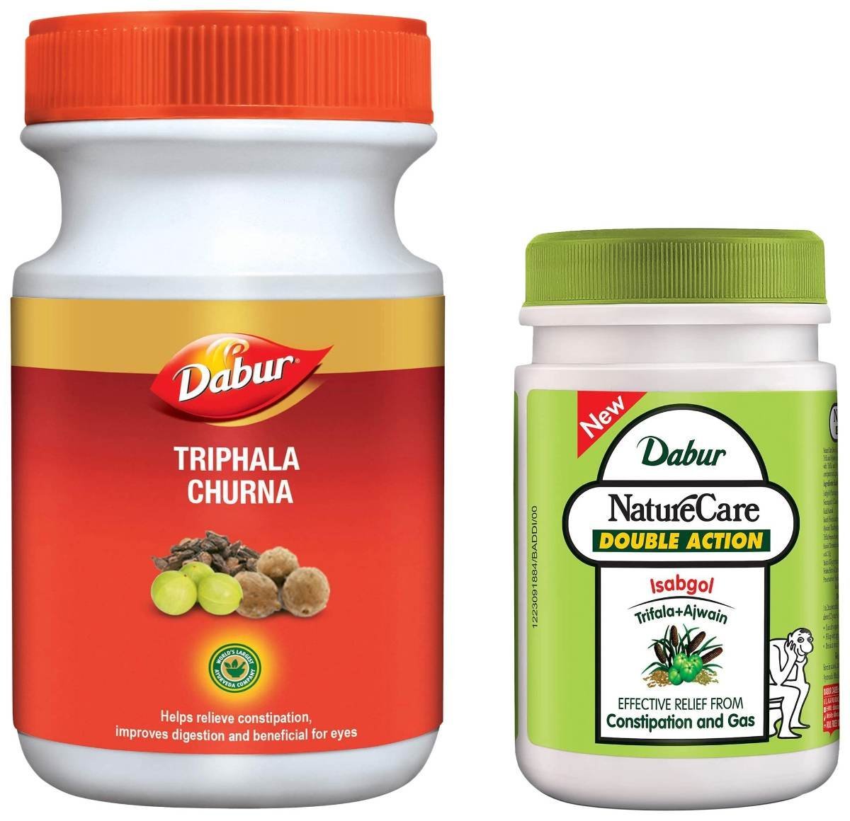 uk71UbA77W2LL.jpg Dabur Triphala Churna Ayurvedic Remedy For Gastro Intestinal Health - 500g & Dabur Nature Care Isabgol Double Action Trifala And Ajwain, Effective Relief From Constipation And Gas - 100 Gm - Fast UK Delivery - Image 1