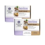 Ayouthveda Handmade Indian Clay Soap | Nourishes Protects & Hydrates Skin | A Three Layered Mineral Rich Clay Bar| Daily use Bar for Both Men & Women (Pack Of 2-110g each) - Fast UK Delivery