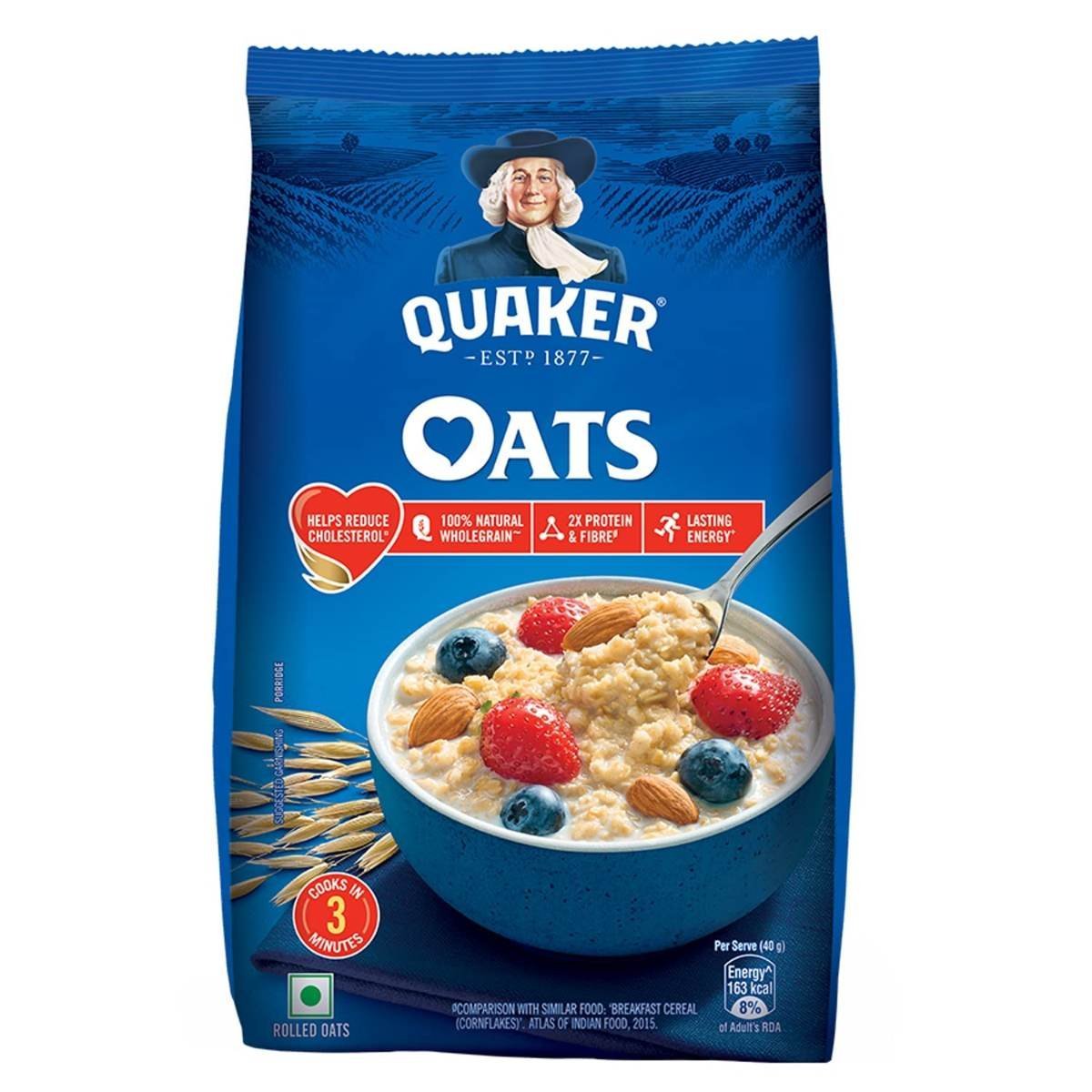 uk71V3bjbvYKL-1.jpg Quaker Oats 400g, Rolled Oats Natural Wholegrain|oats - Fast UK Delivery - Image 1
