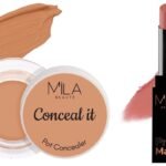 MILA Beaute Pro Matte Lipstick | Creamy Matte Lipstick | Shade - Raazi, 4.2g Conceal It Pot Concealer For Face Makeup | Shade - (Rose Beige, 4g) - Fast UK Delivery