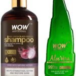 WOW Skin Science Onion and Black Seed Shampoo 500ml & WOW Skin Science Aloe Vera Multipurpose Beauty Gel for Skin and Hair - Fast UK Delivery