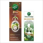 Amrith Noni D Plus juice 1 litre & Deep Breathe Syrup 200ml | Manage Blood Sugar & Detox Your Lungs Naturally| Ayurvedic Combo Pack|