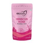 Oraah Hibiscus Rose Herbal Tea- 100gms | 100% Natural Ingredients | Calming Hibiscus & Fragrant Rose | Nourishing, Hydrating, Alleviates Stress, Promotes Better Sleep - Fast UK Delivery