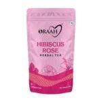 Oraah Hibiscus Rose Herbal Tea- 100gms | 100% Natural Ingredients | Calming Hibiscus & Fragrant Rose | Nourishing, Hydrating, Alleviates Stress, Promotes Better Sleep - Fast UK Delivery