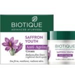 Biotique Saffron Dew Youthful Moisturizer Cream| Protects Skin Cells | Prevents Ageing And Retains Youthful Glow | 100% Botanical Extracts | Suitable For All Skin Types | 50Gm - Fast UK Delivery