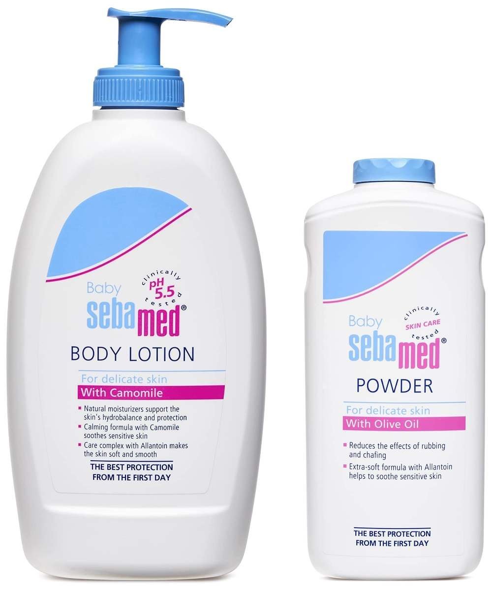 uk71Wr2yss1L-1.jpg SebaMed Baby Lotion, 400ml & Baby Powder, 200g Combo - Fast UK Delivery - Image 1