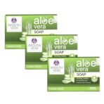 Ayouthveda Aloe Vera Bathing Bar for Nourishes & Hydrate the Skin (Pack of 3, 125g each) - Fast UK Delivery