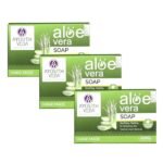 Ayouthveda Aloe Vera Bathing Bar for Nourishes & Hydrate the Skin (Pack of 3, 125g each) - Fast UK Delivery
