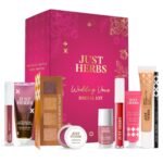 Just Herbs Wedding Vows Glam Essentials with Matte Lipstick | Lip & Cheek Tint | Strobe Cream | Kajal | Sindoor | Eyeshadow Palette | Nail Paint | Serum Foundation | Blush Drops All in One Makeup Kit for Women (Pack of 9) - Fast UK Delivery