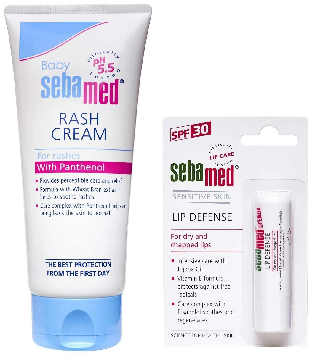 uk71XRCL5-uiL-1-1.jpg Sebamed Baby Rash Cream, 100ml & SebaMed SPF 30 Lip Defense Stick, 4.8g - Fast UK Delivery - Image 1