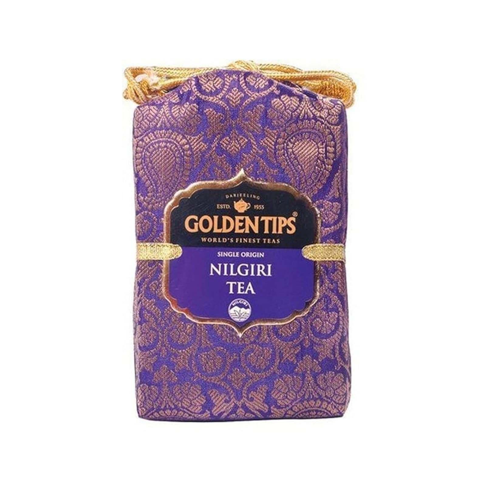uk71XvfLNjJ5L-1-1.jpg Golden Tips Nilgiri Black Tea Loose Leaves Brocade Bag (100 Gram, 50 cups) - Fast UK Delivery - Image 1