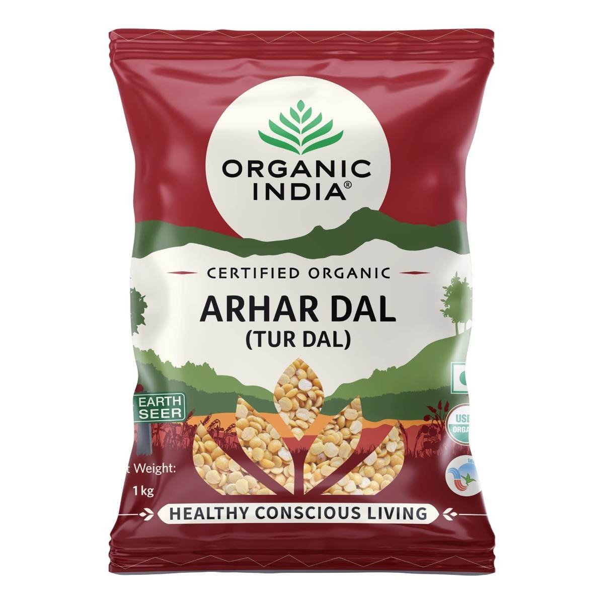 uk71XvlN5MsOL.jpg ORGANIC INDIA Hygienically Packed, Rich in Protein and Fiber, Easy to Cook, Good in Taste Arhar Dal(Tur Dal)-1Kg - Fast UK Delivery - Image 1