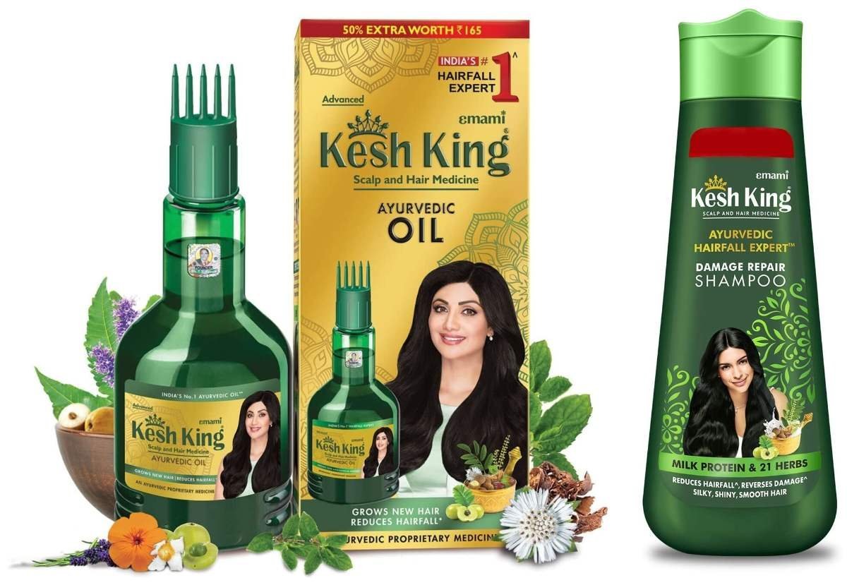 uk71Y3k3ytkrL-1-1.jpg Kesh King Ayurvedic Anti Hairfall Hair Oil, 300ml & Emami Kesh King Damage Repair Shampoo with Milk Protein and 21 Ayurvedic Herbs, 340ml - Fast UK Delivery - Image 1