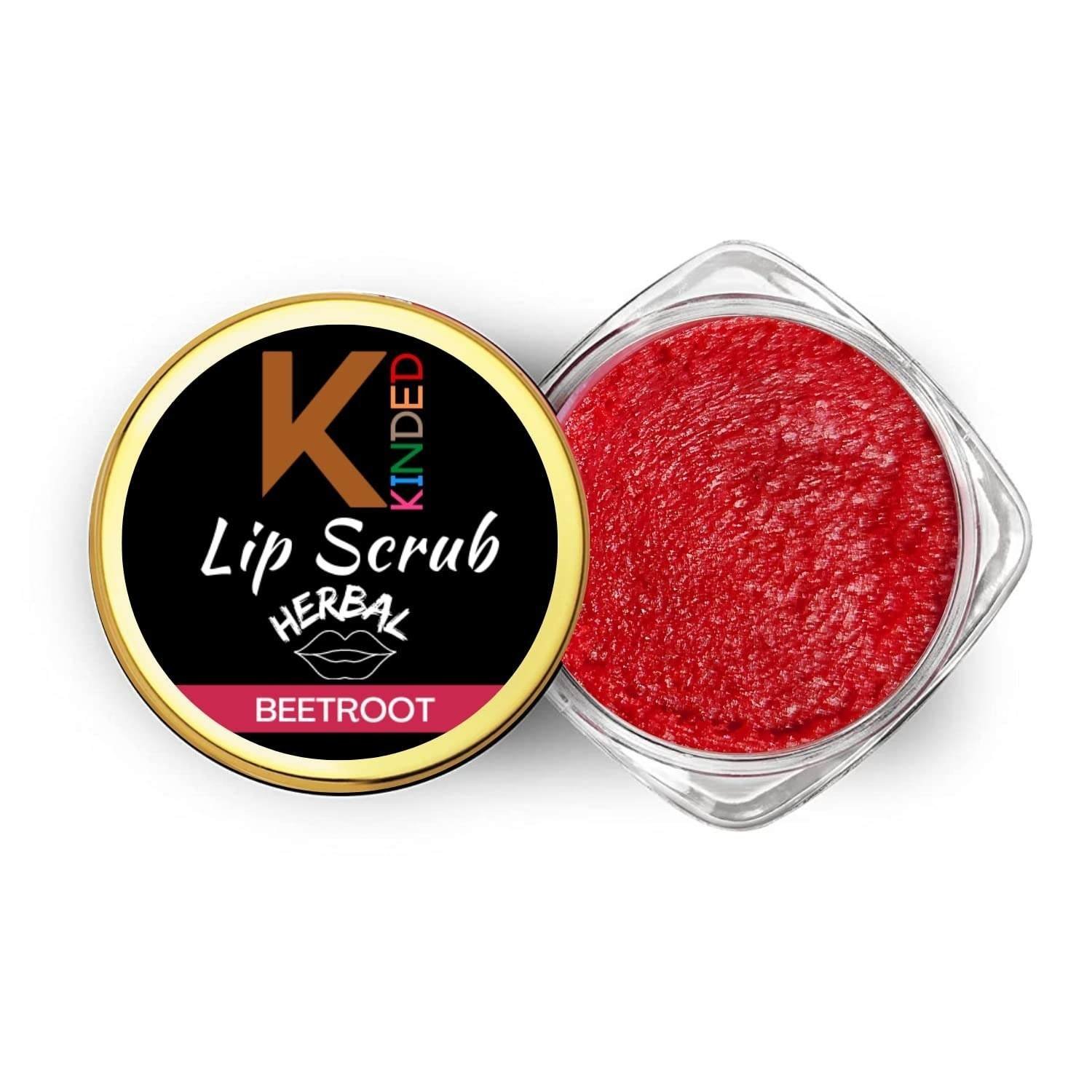 uk71Y4yVl0-L-1.jpg KINDED Lip Sugar Scrub Herbal Natural Essential Oils Exfoliating Balm Polish Scrubber for Men Women Smoked Dry Dark Chapped Lips to Lighten Pigmentation Dead Skin Tan Removal (10 gm) (Beetroot) - Fast UK Delivery - Image 1