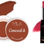 MILA Beaute Pro Matte Lipstick | Creamy Matte Lipstick | Shade - Neerja, 4.2g Conceal It Pot Concealer For Face Makeup | Shade - (Orange Corrector, 4g) - Fast UK Delivery