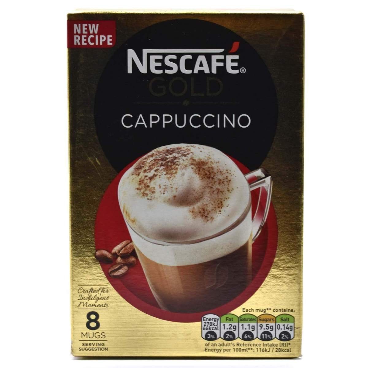 uk71YOvPRMQmL-1.jpg Nescafe Gold Cappuccino, 8 Mugs - 136g (8x17g) - Fast UK Delivery - Image 1